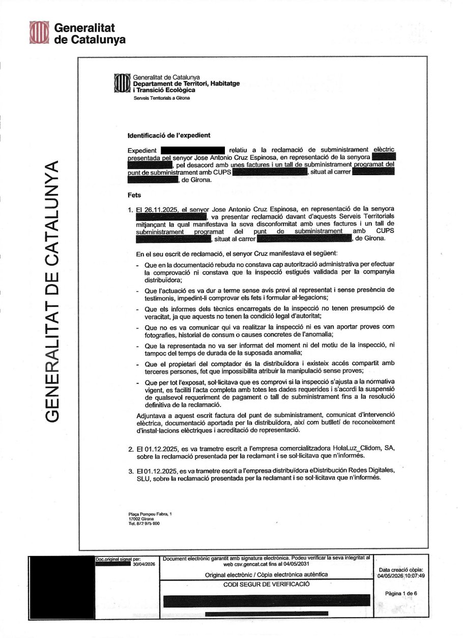 Documento del caso C19 (datos personales tapados)